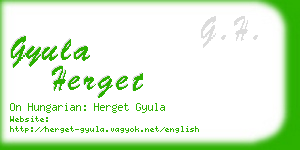 gyula herget business card